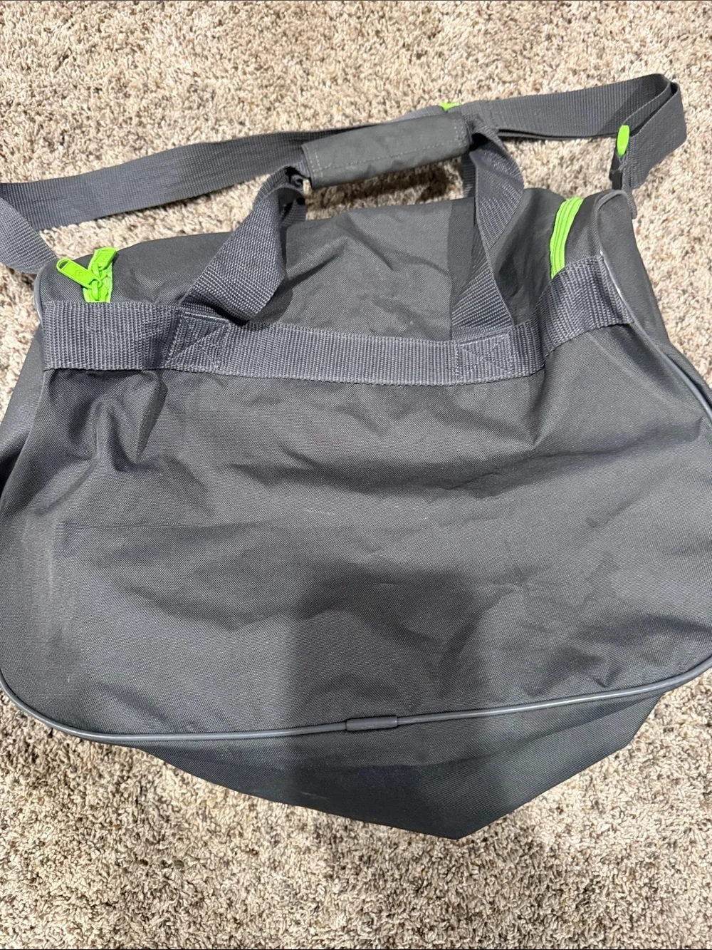 adidas Black Duffel Bag with Neon Green Logo